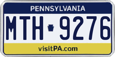 PA license plate MTH9276