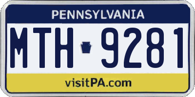 PA license plate MTH9281