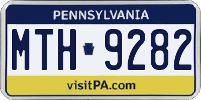 PA license plate MTH9282