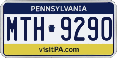 PA license plate MTH9290