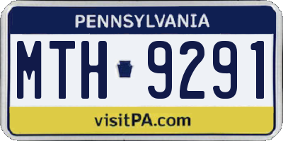 PA license plate MTH9291