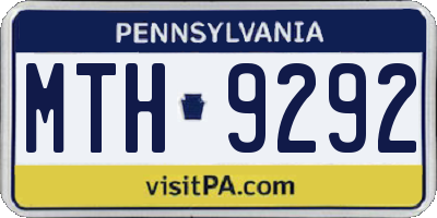 PA license plate MTH9292