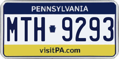 PA license plate MTH9293