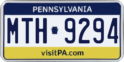 PA license plate MTH9294
