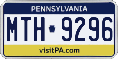 PA license plate MTH9296