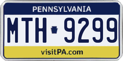 PA license plate MTH9299