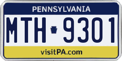 PA license plate MTH9301