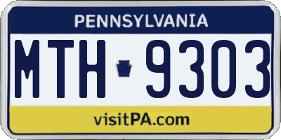 PA license plate MTH9303