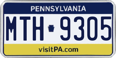 PA license plate MTH9305