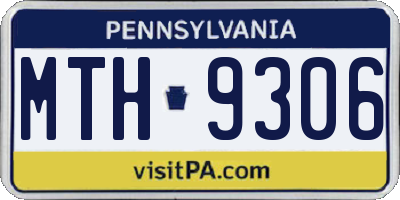PA license plate MTH9306
