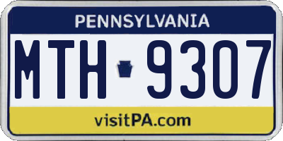 PA license plate MTH9307