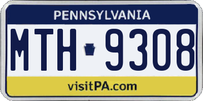PA license plate MTH9308