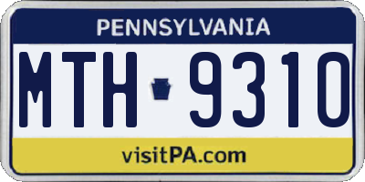 PA license plate MTH9310