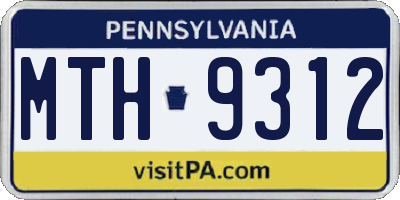 PA license plate MTH9312