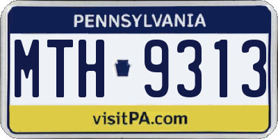 PA license plate MTH9313