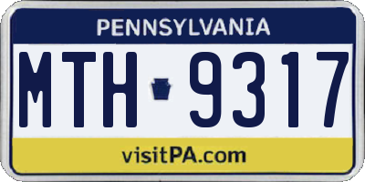 PA license plate MTH9317