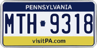 PA license plate MTH9318