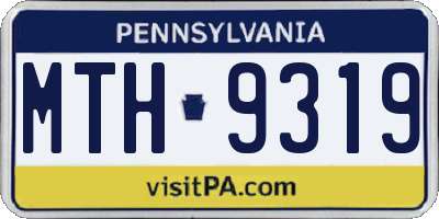 PA license plate MTH9319