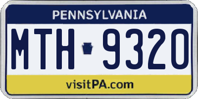 PA license plate MTH9320