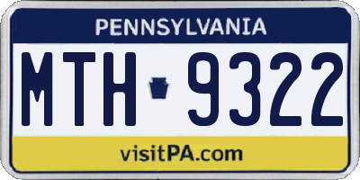 PA license plate MTH9322
