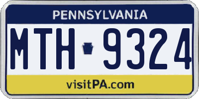 PA license plate MTH9324