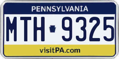 PA license plate MTH9325