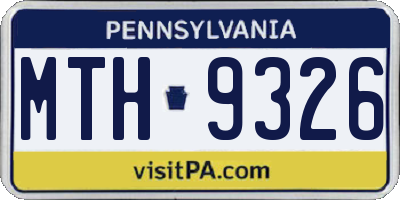 PA license plate MTH9326