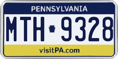 PA license plate MTH9328