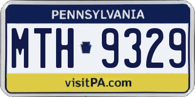 PA license plate MTH9329