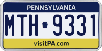 PA license plate MTH9331