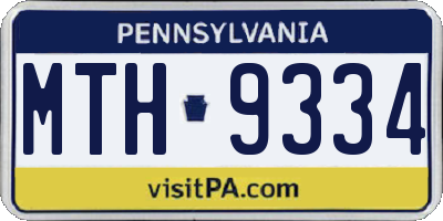 PA license plate MTH9334