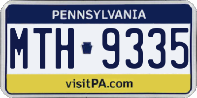 PA license plate MTH9335