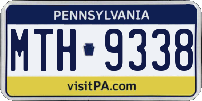 PA license plate MTH9338