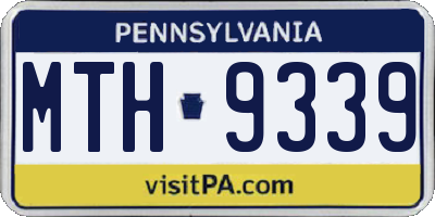 PA license plate MTH9339