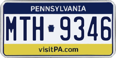 PA license plate MTH9346