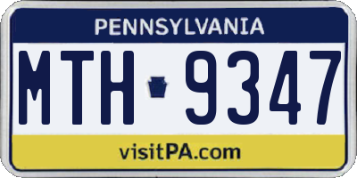 PA license plate MTH9347