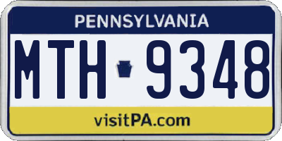 PA license plate MTH9348