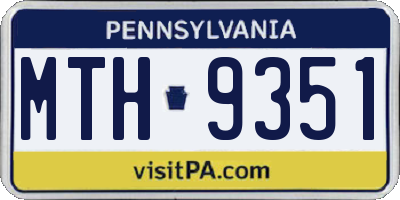 PA license plate MTH9351