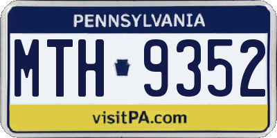 PA license plate MTH9352
