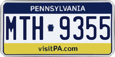 PA license plate MTH9355