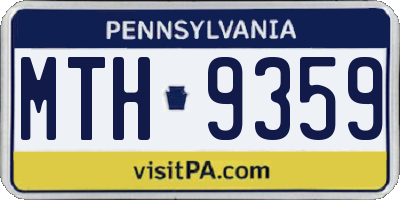 PA license plate MTH9359