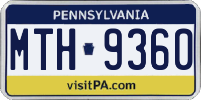 PA license plate MTH9360