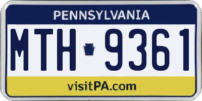 PA license plate MTH9361