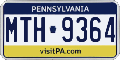 PA license plate MTH9364