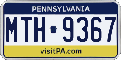 PA license plate MTH9367