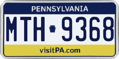 PA license plate MTH9368