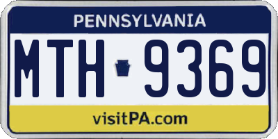 PA license plate MTH9369