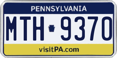 PA license plate MTH9370