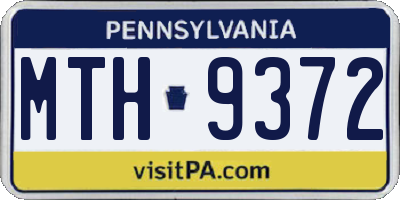 PA license plate MTH9372