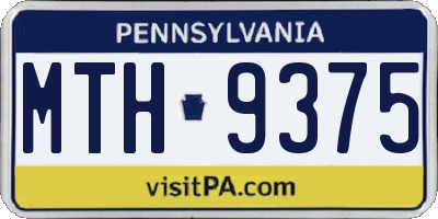 PA license plate MTH9375